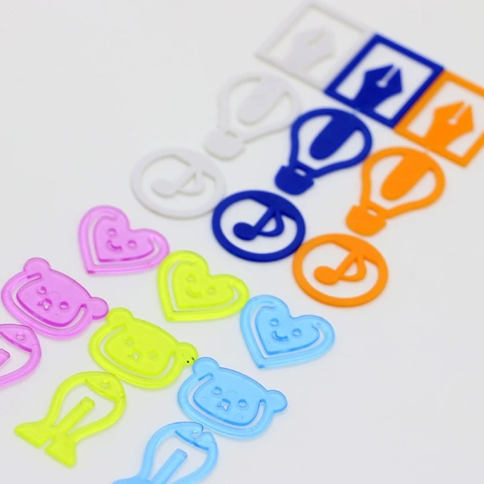 24 قطعة/الحقيبة إشارات مرجعية ملونة لطيفة إبداعية جميلة مشابك ورق بلاستيكية مقاطع صغيرة ملحقات مكتب الطالب اللوازم المدرسية #5