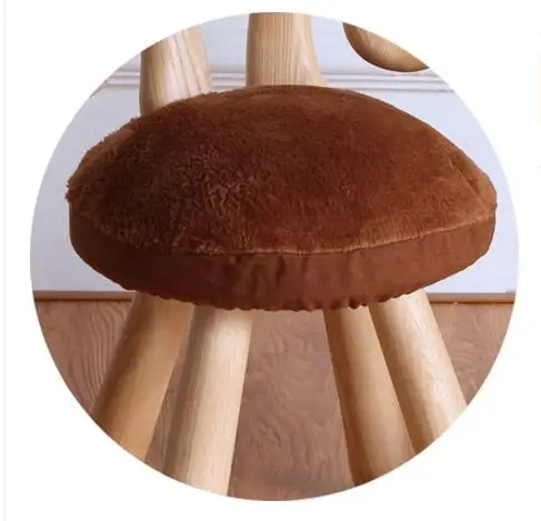 white/brown Children solid stool cushion pad velvet round cushion seat mat