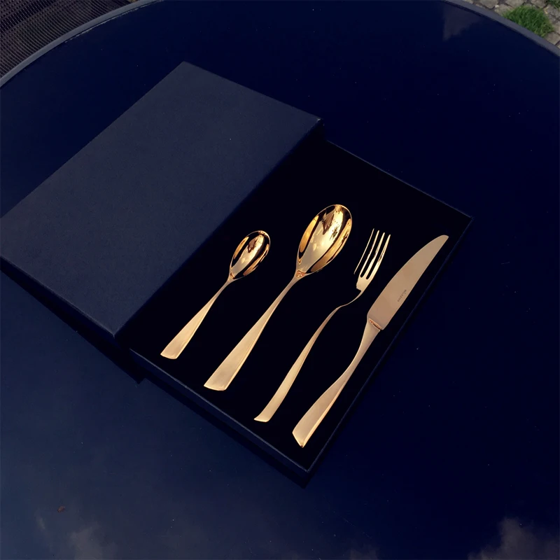 Stainless Steel Dinnerware Set Rose Gold Dinnerware Set 4pcs Dinnerspoon Fork Knife Kitchen Cutlery Set with gift box