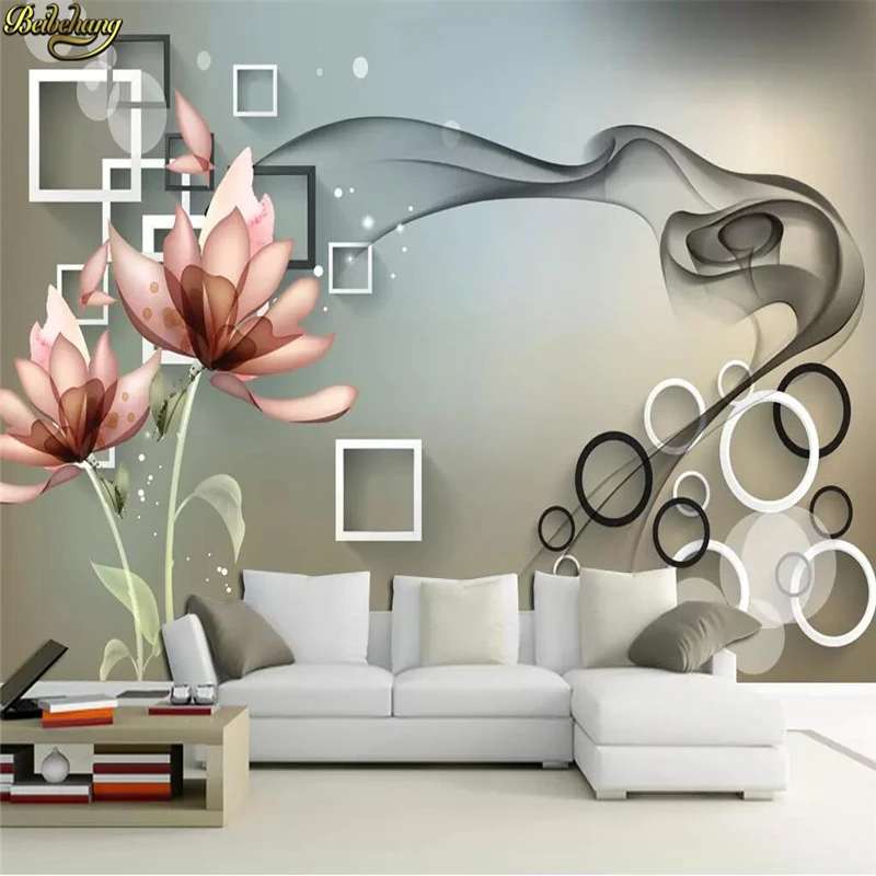 

beibehang Custom 3d wallpaper mural dreamy transparent flower 3D stereo TV background wall papers home deco papel de parede
