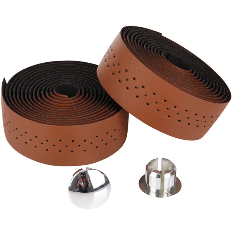 

2 rolls of New Retro bicycle Road Bike Sports Cork Handlebar Tape+ 2 Bar plug (Retro Brown) there are holes FZE003