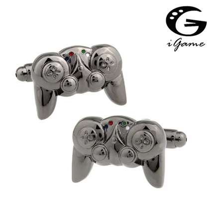 iGame Joypad Cuff Links Gunblack Color Brass Material Gamepad Design Cufflinks Wholesale & Retail