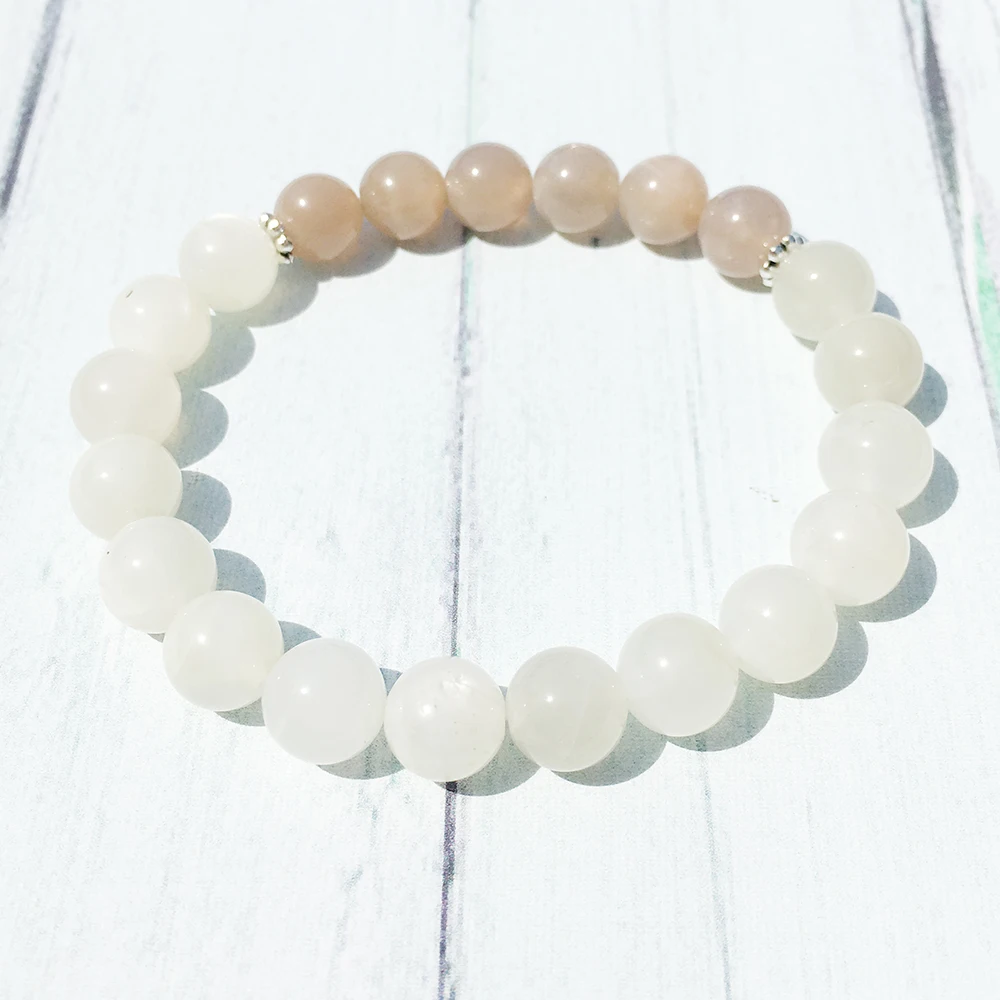 MG0381 2019 Hot Sale Women`s Yoga Bracelet Natural Sunstone Moonstone Bracelet Creativity Happiness Jewelry Wholesale