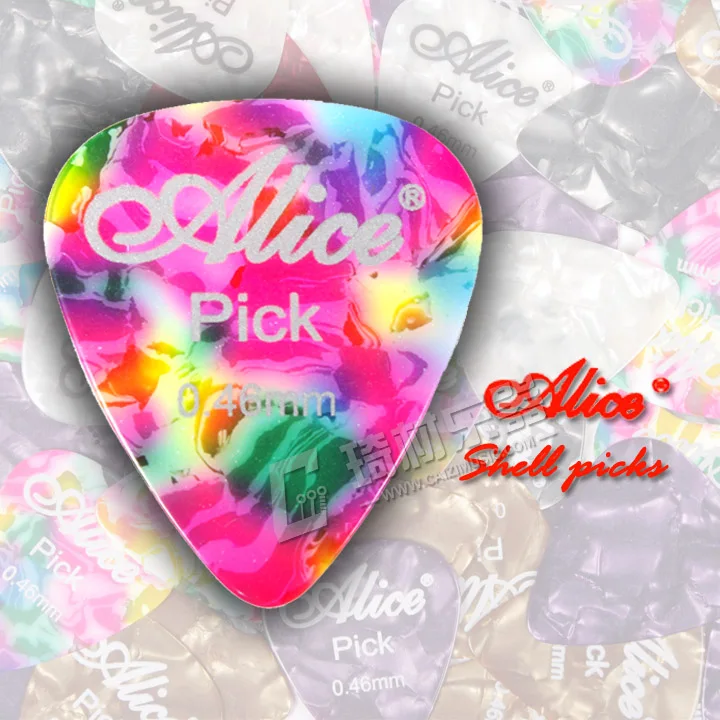 Alice Celluloid Đàn Guitar Chọn Plectrum Trung Gian Khổ 0.46mm/0.71mm/0.81mm/0.96mm/1.2 mm/1.5mm