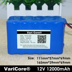 VariCore 12 V 18650 akumulator litowo-jonowy 12Ah płyta ochronna 12.6V 12000mAh latarka myśliwska ksenonowa lampa wędkarska