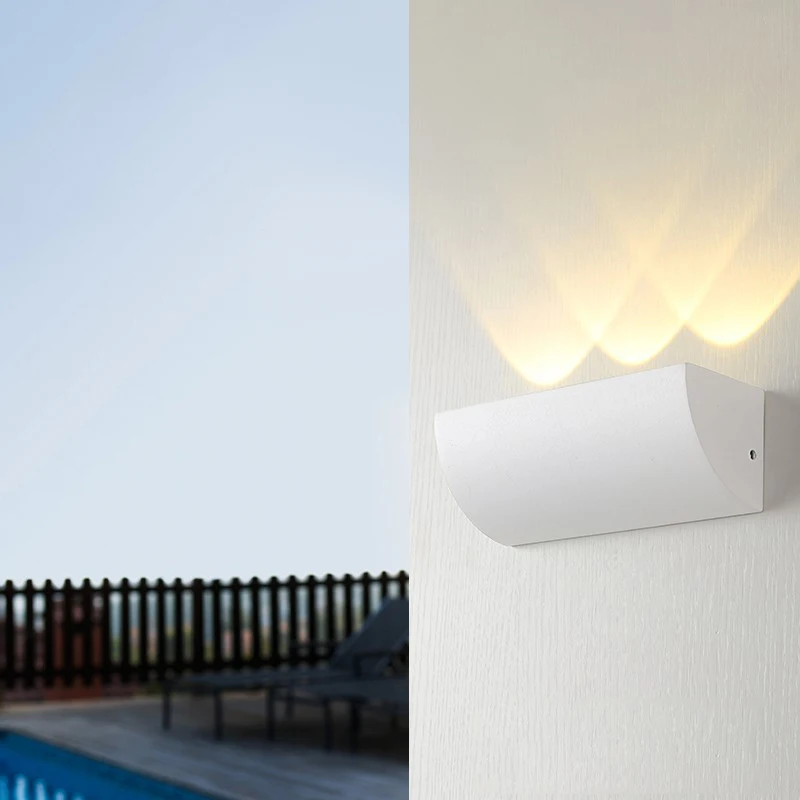 Lámpara LED de pared impermeable para exteriores, candelabro moderno de aluminio IP65, 3W, para jardín, porche, decoración interior y exterior