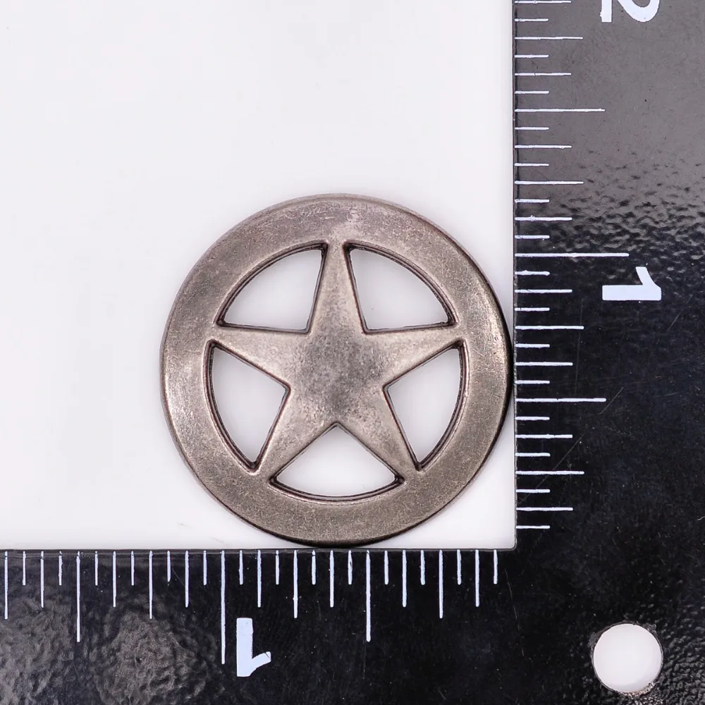 10PCS 31 MM ANTIQUE SILVER CLASSIC WESTERN PUNK TEXAS STAR CONCHOS SCREWBACK FOR LEATHERCRAFT BAG BELT HATBAND DECOR