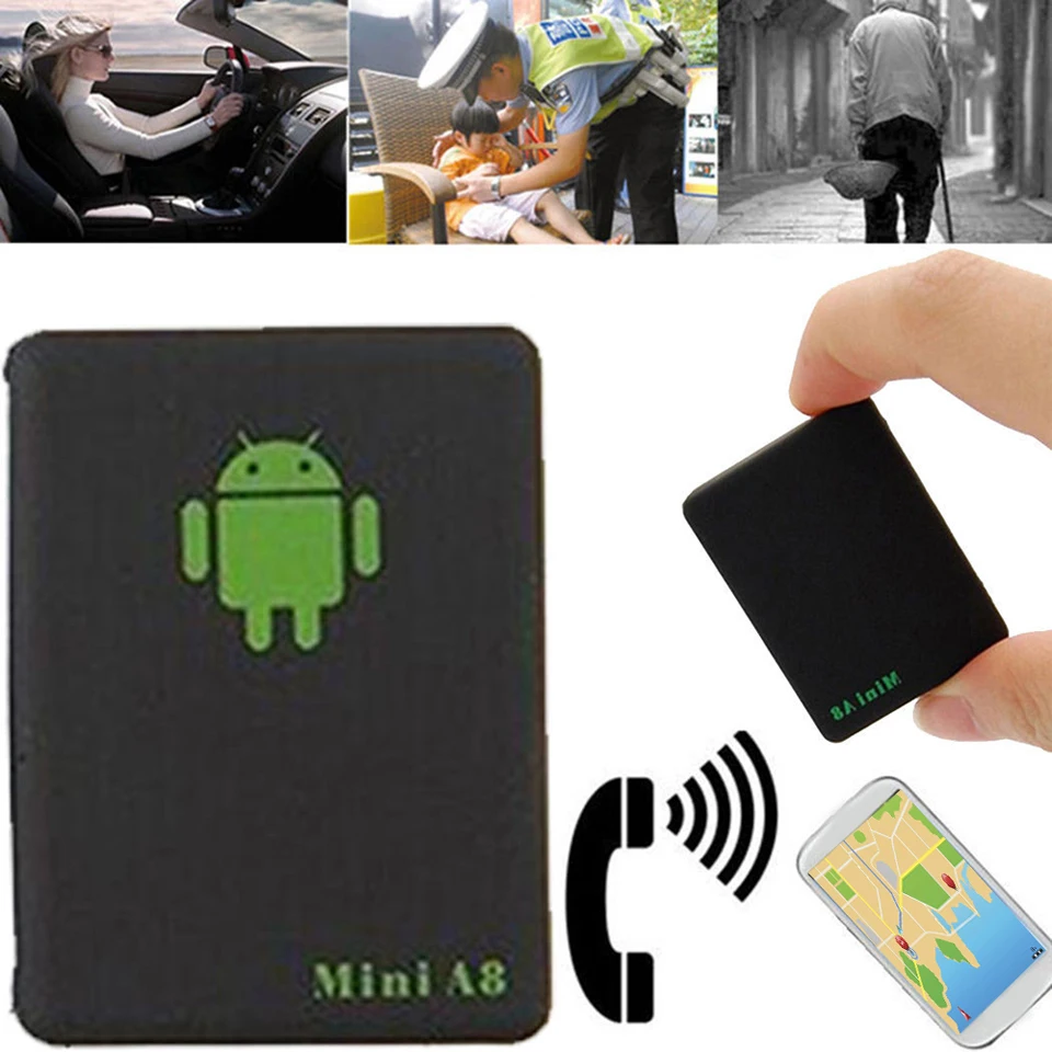 Mini A8 No GPS Tracker Locator Device Real Time Car Kids Pet GSM/GPRS/LBS Tracking Power Adapter Key Wallet Tracking Finder