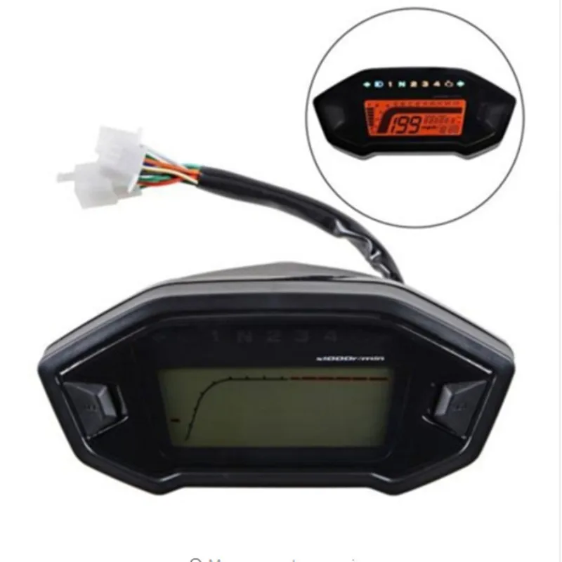 Universal Motorcycle LCD Digital 13000rpm Speedometer Backlight Motor Vehicle for 2-4 Cylinders Meter Odometer 7 Colors Adjust