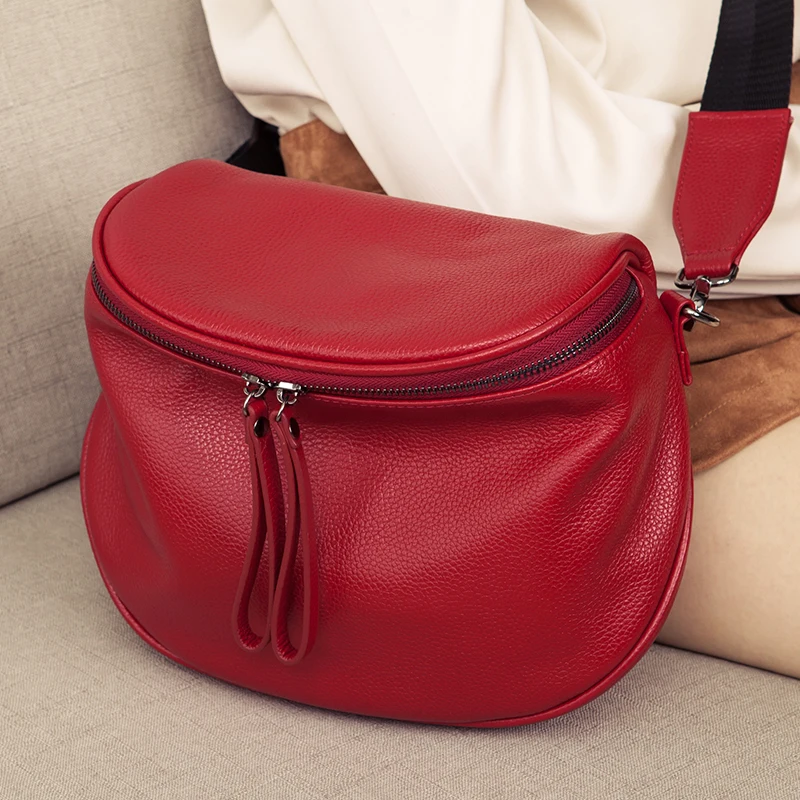 Genuine Leather Crossbody Bags For Women Shoulder Bag Women\'s Luxury Handbags Fashion Saddle Bag Female Tote Purse sac a main