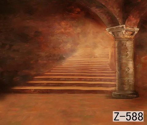 

Mysterious Interior Backdrop, 10ft x 10ft Hand Painted muslin Photography Background,photo studio background backdrop