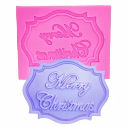 Merry Christmas Letter form chocolate cake decorating tools DIY  fondant silicone mold used to easily create poured sugar T0281