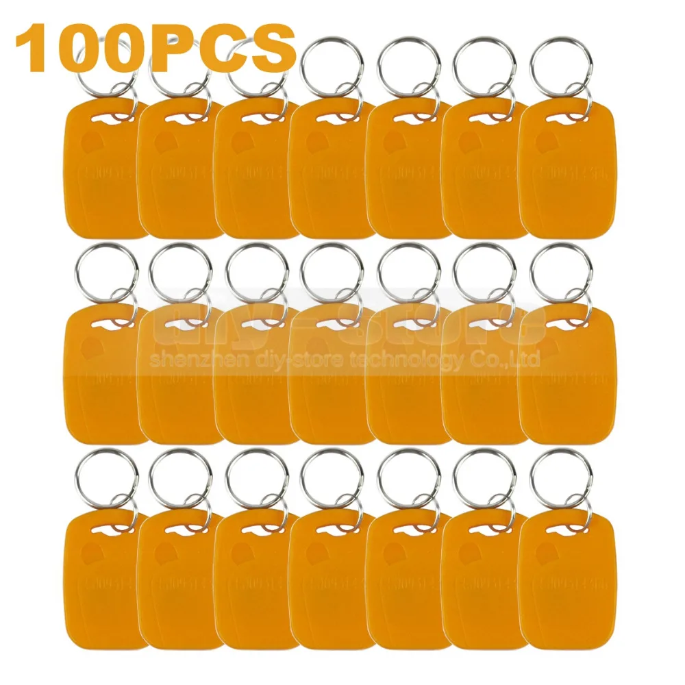 DIYSECUR 100pcs/lot 125Khz RFID Proximity ID Card Token Tags Key Keyfobs For Access Control System