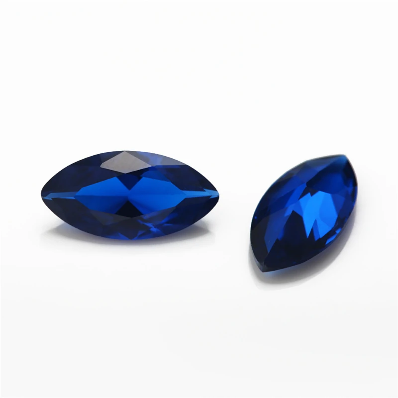 Size 3x6mm~8x16mm 106# 109# 120# 113# Blue Stone Maquise Shape Synthetic Spinel Gemstone For Jewelry Making