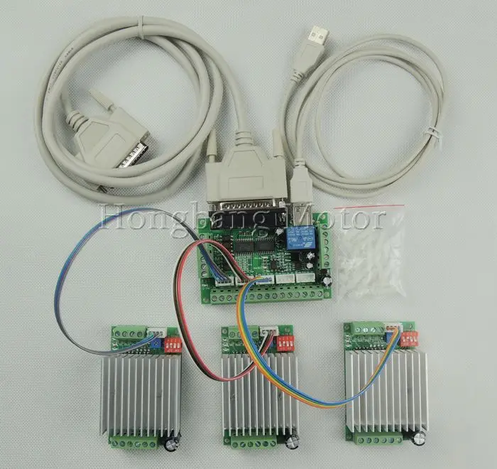 CNC Router 3 Axis Kit,TB6600 3 Axis Stepper Motor Driver Controller kit 4.5A mach3 + one 5 axis breakout board