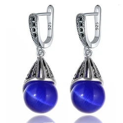 Ajojewel Vintage Blue Stone Earrings For Women Beauty Gifts