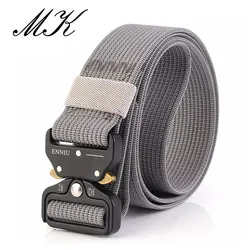 Maikun Nylon Belts for Men Metal Buckle Belt Male Military Tactical Male Belt Men 3.7CM