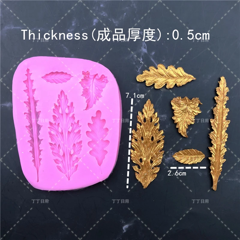 Leaf Shape Chocolate Silicone Fondant Mold For Cake Decorating Cookie Baking Gumpastes Moulds Steam Oven Available And Resin Art