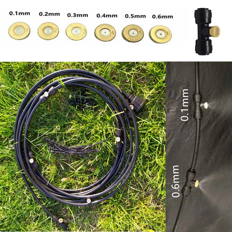 9M 11 Pcs Nozzles Black Outdoor Misting Cooling System Kit For Garden Patio Watering Irrigation Mister Line