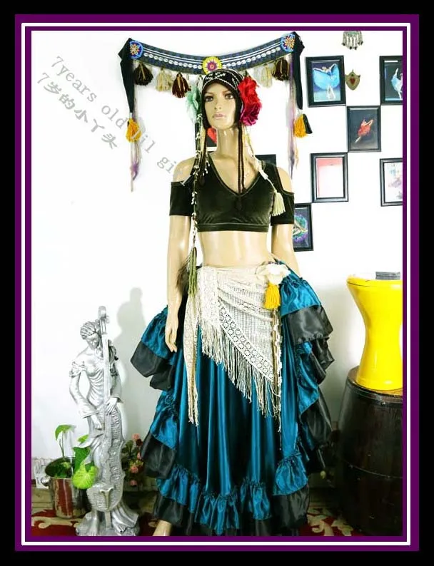 

Velvet Fat Chance Tribal Choli Belly Dance Costume Drop Short Sleeve Top FB42