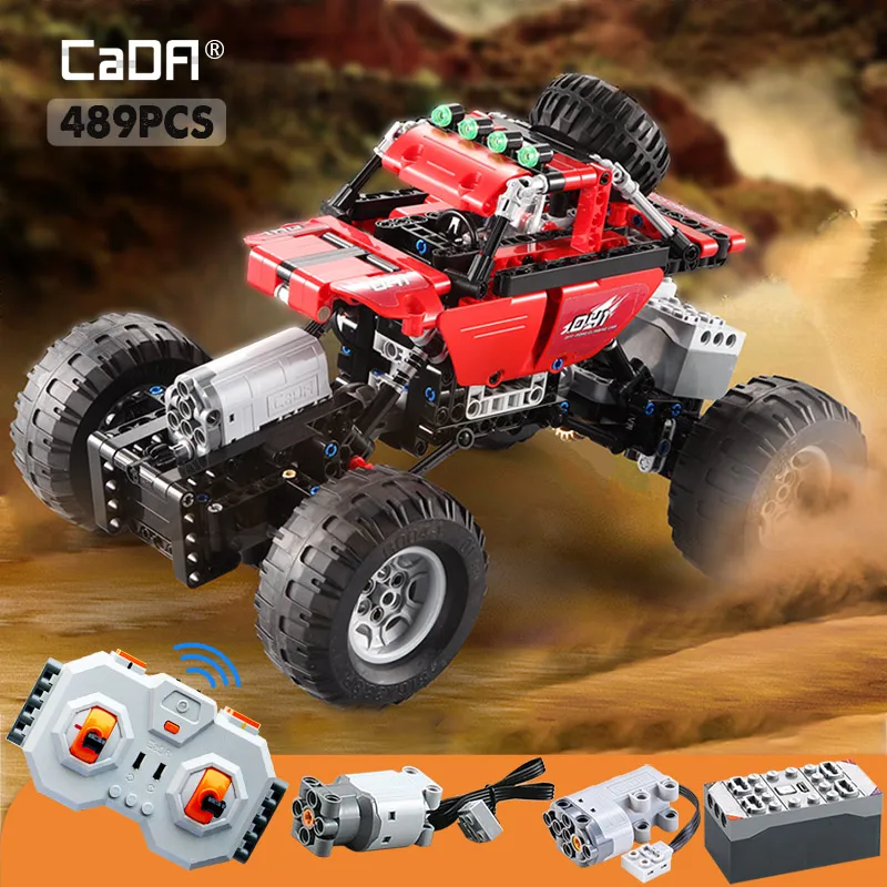 

Cada City 489PCS 2.4Ghz All Terrain Off-Road Climbing Trucks RC Racing Car Building Blocks Bricks Toys for Kids