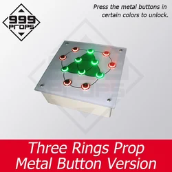 ER Props Three Rings prop Real life room escape make the middle 6 buttons in green and outside be red escape room elements