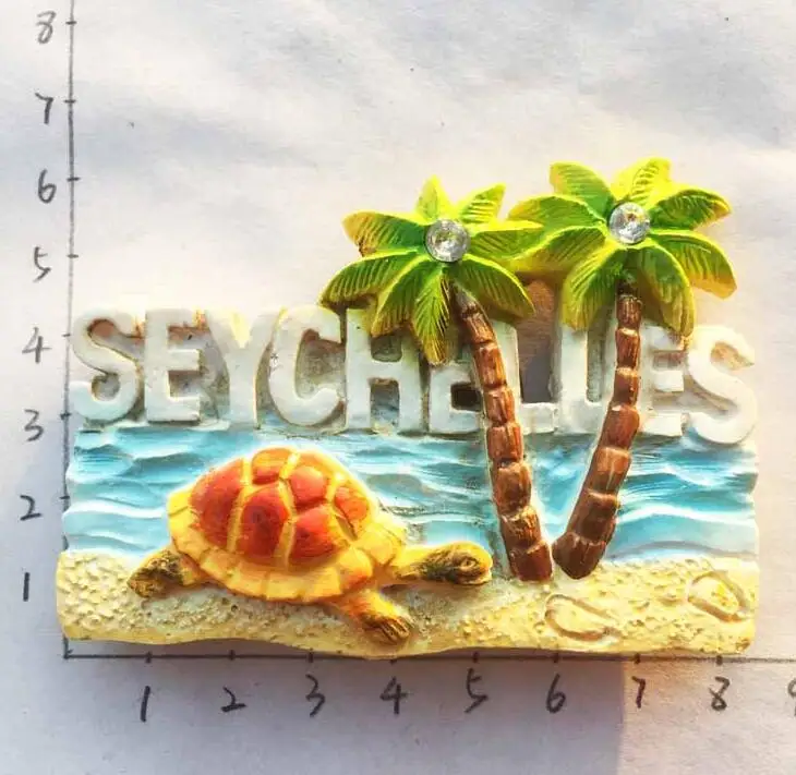 

Praslin Island, Seychelles Fridge Magnet Souvenir Decor Tropical Palm Forest Refrigerator Magnets