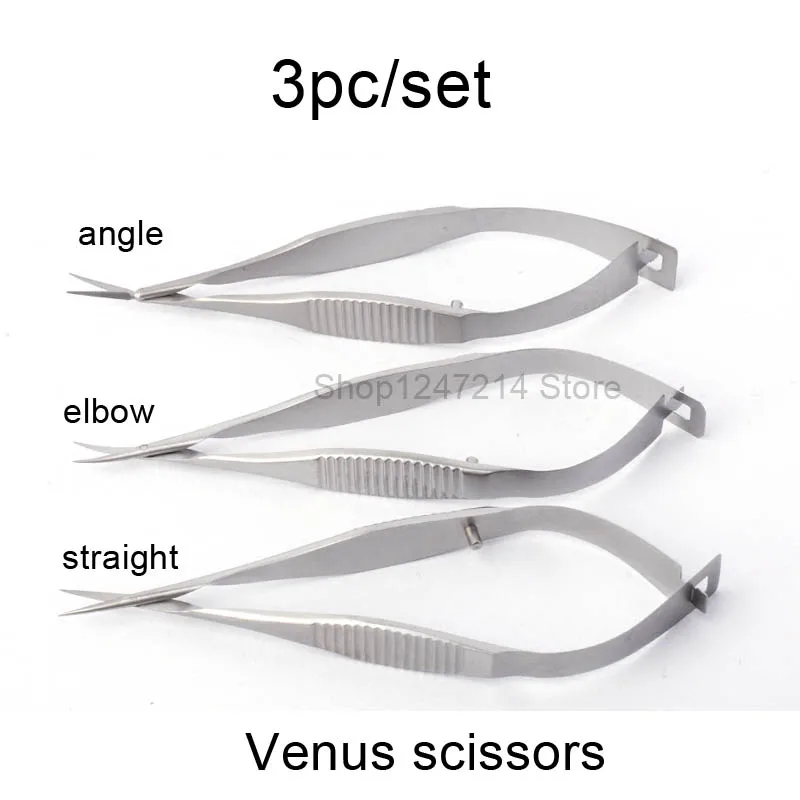 8.5cm Venus Ophthalmic Scissors Venus Iris Scissors 3pc/set