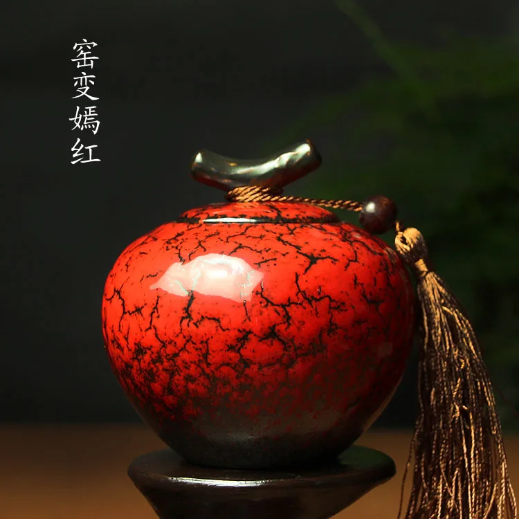 Exquisite Ceramic Tea Canister - Sealed Storage Pottery Jar Special Food Tank Jun Kiln Style Tea Caddy for Kitchen & Home