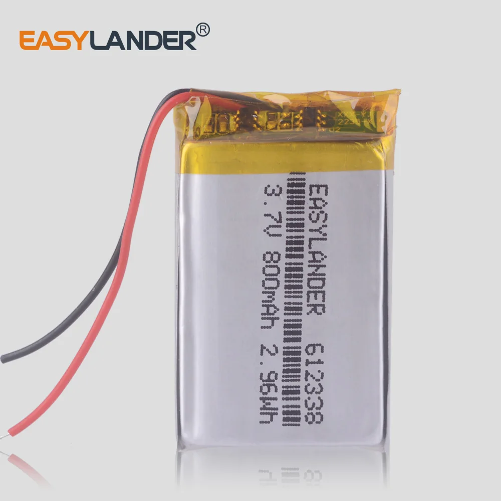 CE ROHS Ai Polimeri di Litio 3.7V 800mAh 612338 Li-Po Celle Lipo Batteria Ricaricabile agli ioni di Li per DVR GPS MP3 MP4 Altoparlante Del Telefono Cellulare