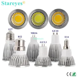 Ampoule LED COB à intensité variable pour budgétaire, droplight, lampe d'éclairage, 3W, 5W, GU10, B22, E14, GU5.3, MR16, 1 pièce