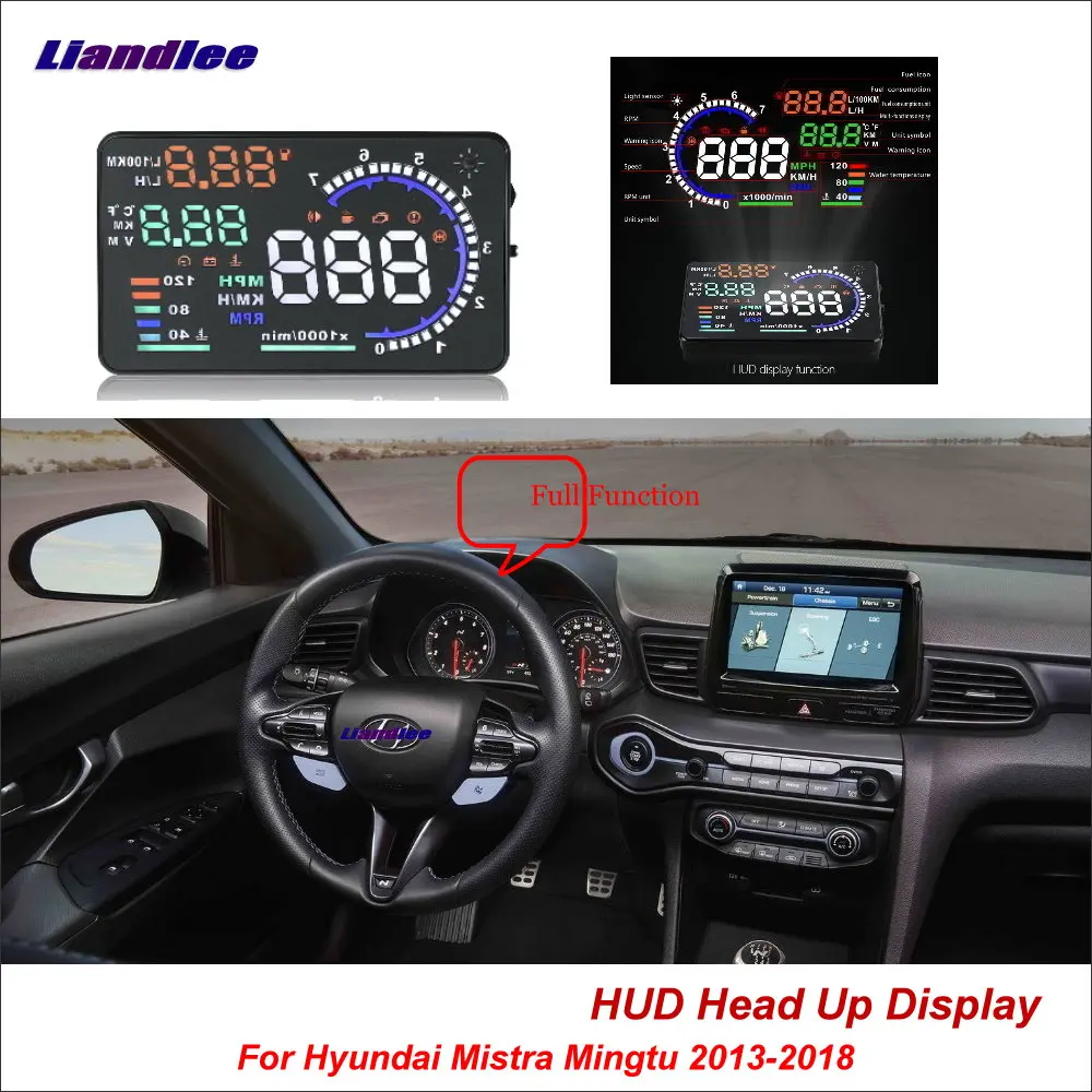 

Car Head Up Display HUD For Hyundai Mistra Mingtu 2013-2018 Safe Driving Screen OBD II Speedometer Projector Windshield