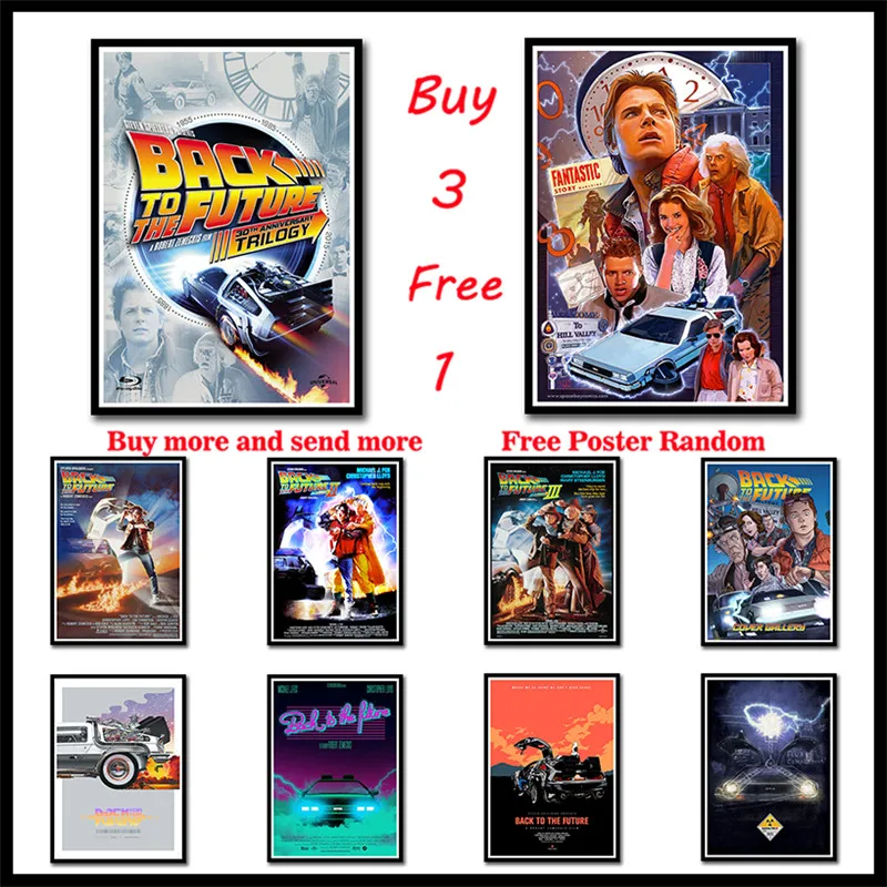 Classic science fiction movies Back To The Future Coated paper Poster Wall Sticker Home Bar Art Posters Decor Frameless