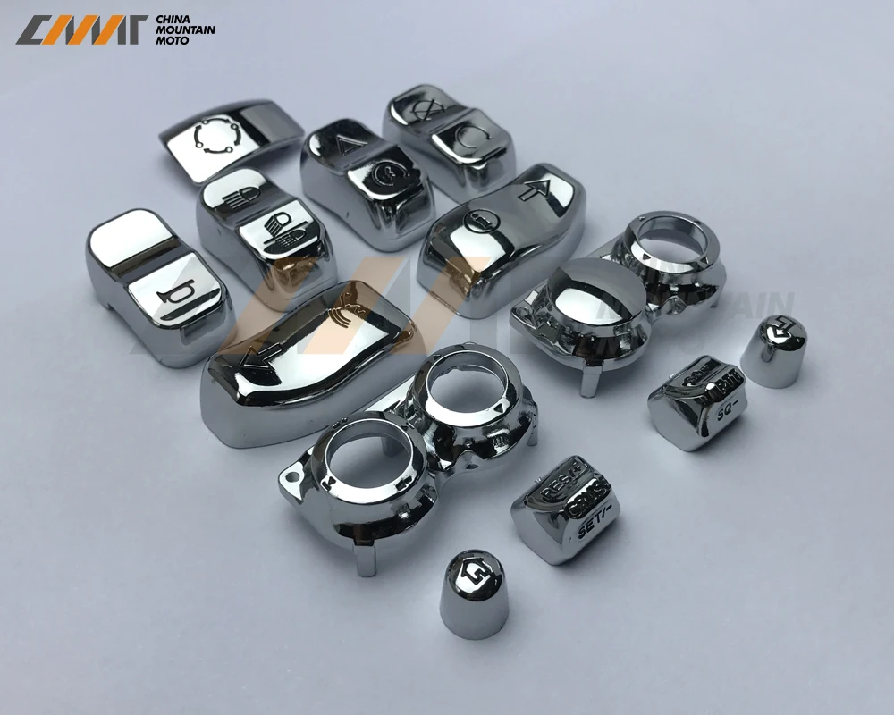 switch housing buttons 13pcs chrome case for Harley Street Glide Special FLHXS FLHX FLHTCU/L FLHTK FLTRXS FLTRU FLHR 2014-2016