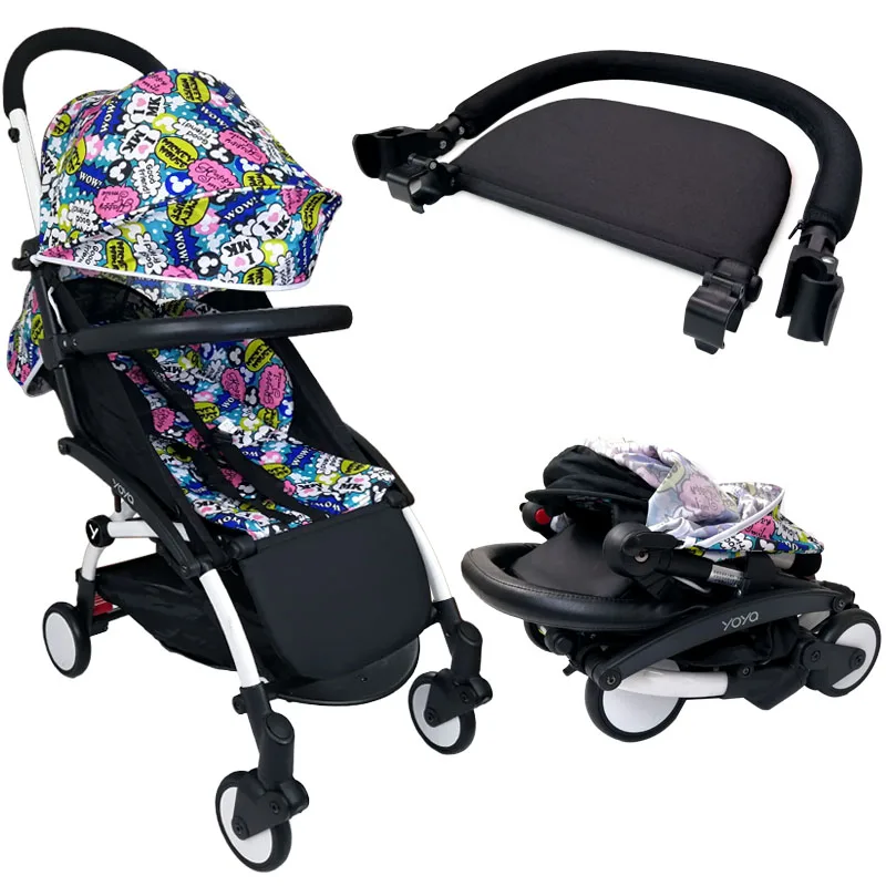Baby Stroller Footboard & Leather Bumper Bar & Handrest Baby Stroller Accessories Fit Yoyo Yoya YuYu Pram Armrest Footrest
