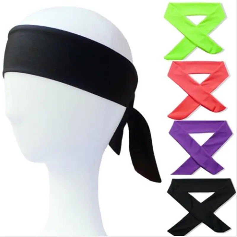 1pcs Cotton Tie Back Headbands Stretch Sports Sweatbands Hair Band Moisture Wicking Workout Bandanas Running Men Women Bands