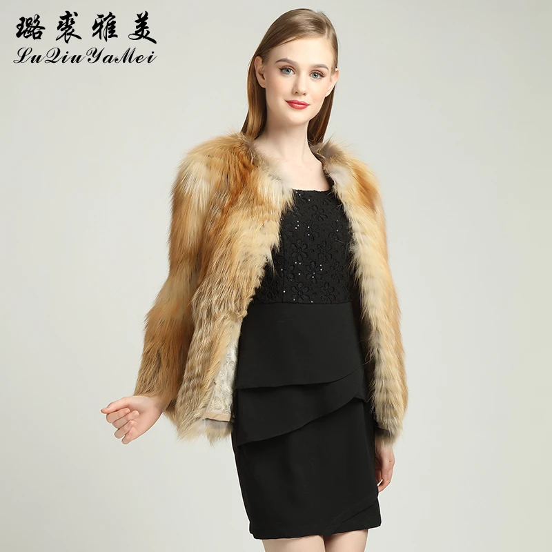 Red Fox Fur Coats Female Natural Fox Fur Jackets Short Style Can Cutomized Big Bust Natural Fur Coats of Fox Genuine Fur Outwear