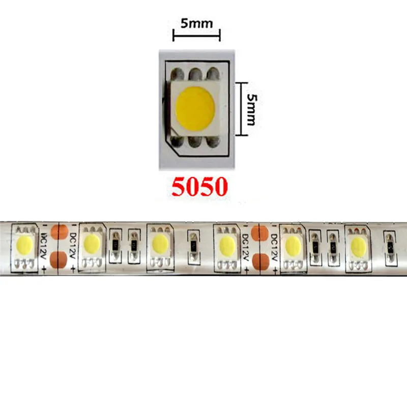 ECLH 5M LED strip 5050 60LED/M DC12V Flexible LED Light Strip RGB Warm Cool White led ruban luces led tiras