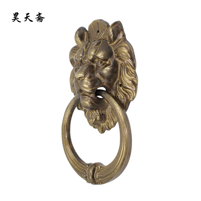 [Haotian vegetarian] accessories antique bronze bronze copper beast lion head door knocker handle HTA-001