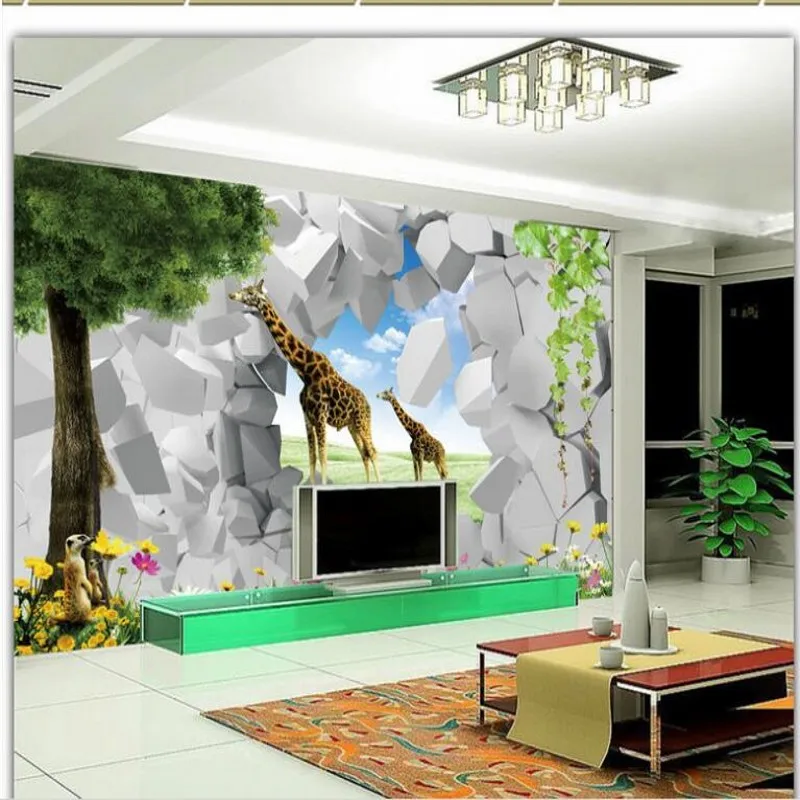 

wellyu Custom large - scale murals fashion 3D stereoscopic scenery TV backdrop wallpaper papel de parede para quarto