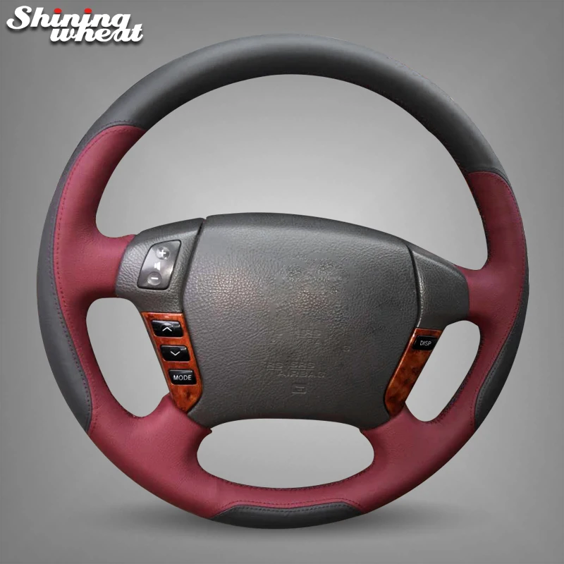 

Shining wheat Black Chocolate Leather Car Steering Wheel Cover for Toyota Crown 2006-2009