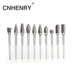 3mm 샹크 10 pcs 텅스텐 카바이드 로타리 burrs 로타리 도구 밀링 커터 조각 비트에 대 한 dremel 액세서리에 대 한 설정