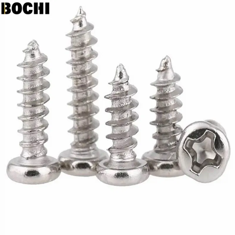 

500PCS Nickeling carbon steel M2.3 M2.6 M3 PA Phillips Head Micro Screws Round Head Self-tapping Wood Screws