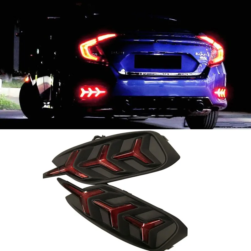 

Car Flashing led drl daytime running lights REAR PARKING LIGHTS STROBE LIGHT 2PCS For HONDA CIVIC 2017 2018 TURN Signal light