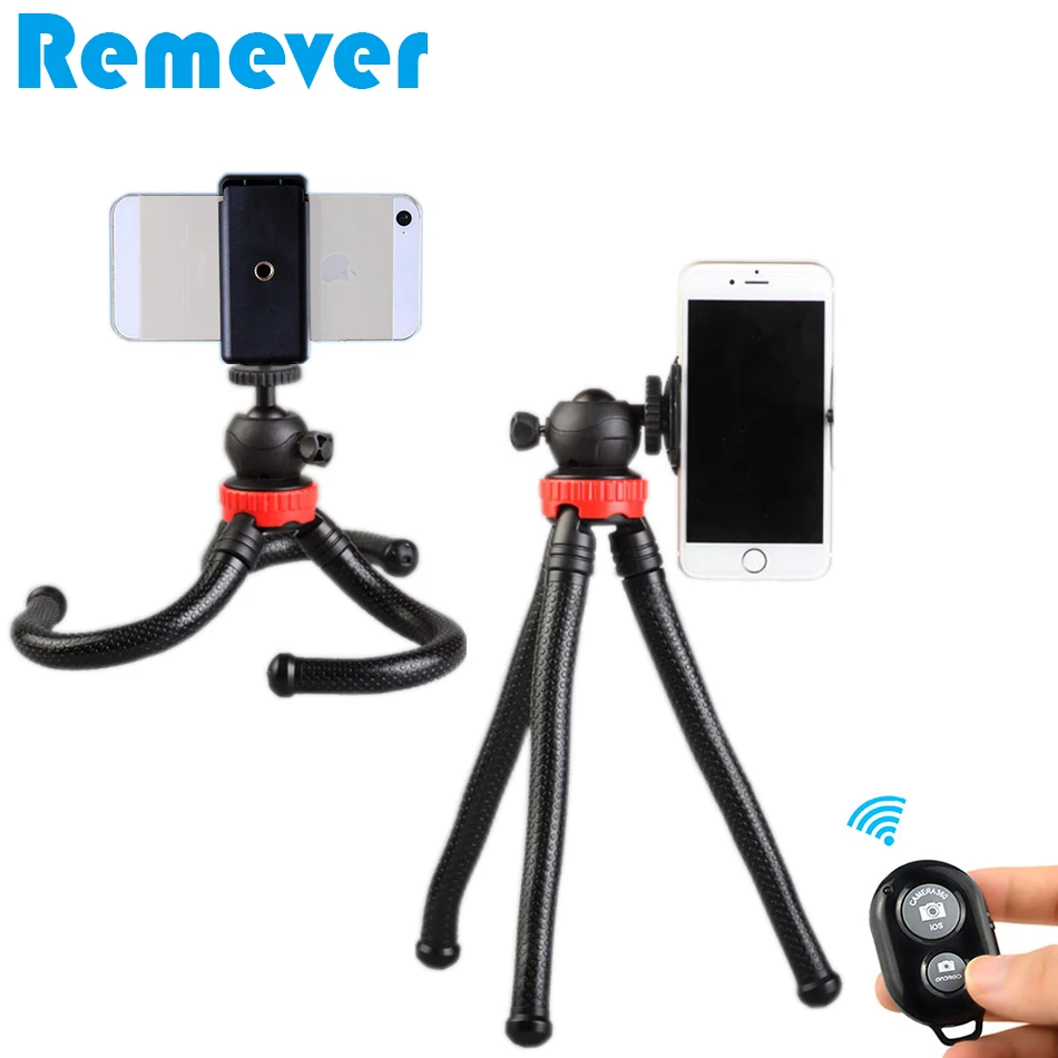 

Mini Flexible Tripod With Phone Holder Lightweight Octopus Tripods with Ball Head for Gopro Cameras Bluetooth Remote for Phones