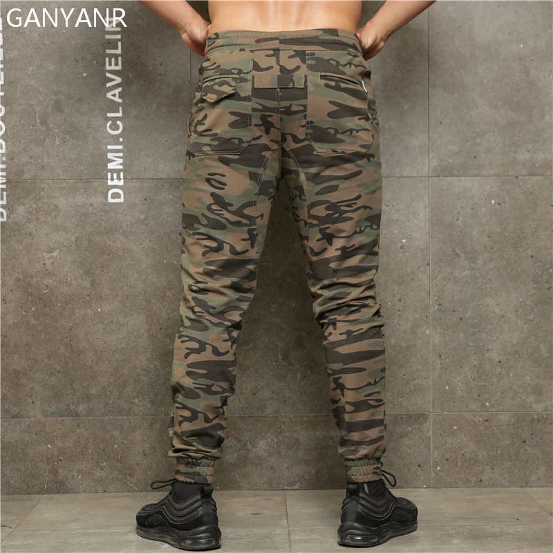 GANYANR-pantalones de correr para hombre, mallas elásticas para entrenamiento, gimnasio, trotar, deporte, Fitness, baloncesto, fútbol