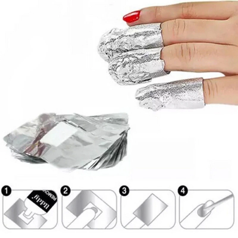 50-200 Pcs Nägel Aluminium Folie Nagel Einweichen Acryl Gel Polieren Tasche Entferner Kreative Beliebte Praktische Wraps nagel Entfetter