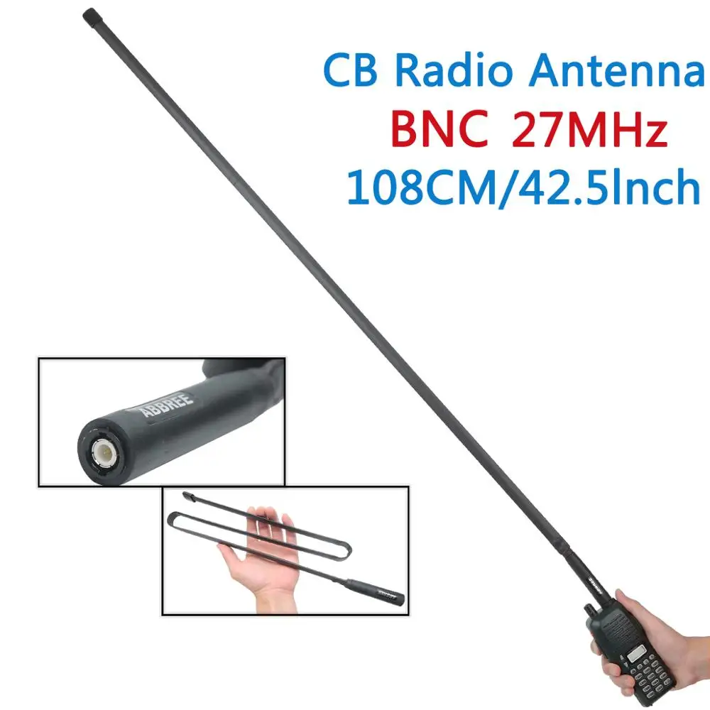 ABBREE Tactical Antenna 27Mhz 72/108CM CB Portable Radio with BNC Connector for Cobra Midland Uniden Anytone CB Radio