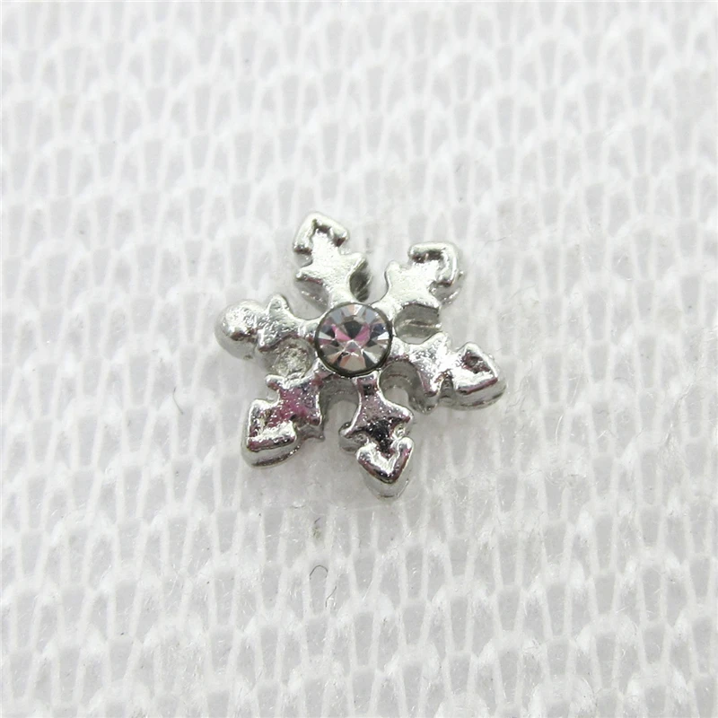 

Hot selling 20pcs/lot Christmas Snowflake Floating Charms Living Glass Memory Floating Lockets DIY Jewelry Charms