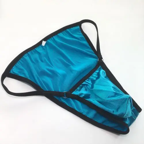 G3489 Mens Bikini Bulge Pouch Moderate back Shiny Satin Knit Low Rise Stretchy smooth